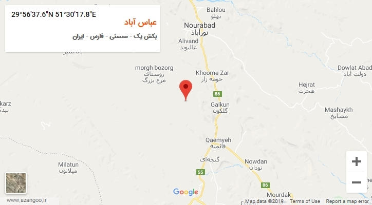 روستای عباس آباد بر روی نقشه
