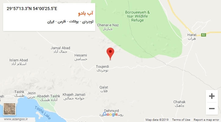 روستای آب بادو بر روی نقشه