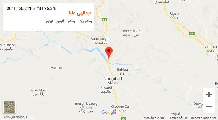 روستای عبدالهی علیا بر روی نقشه