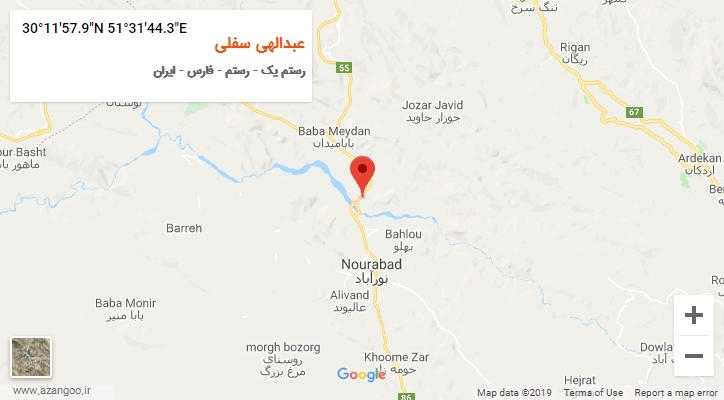 روستای عبدالهی سفلی بر روی نقشه