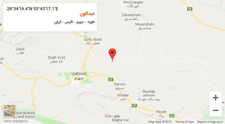 روستای عبدالون بر روی نقشه