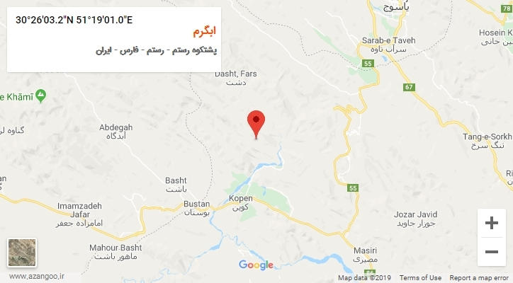 روستای ابگرم بر روی نقشه