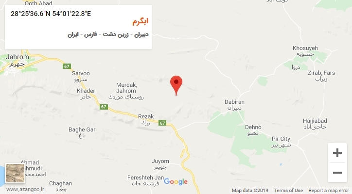 روستای ابگرم بر روی نقشه