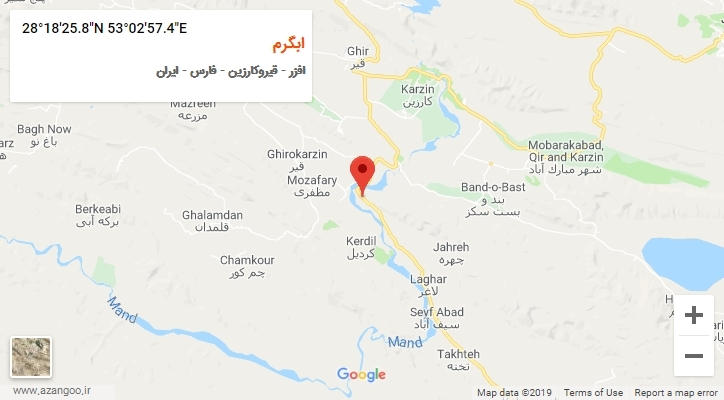 روستای ابگرم بر روی نقشه