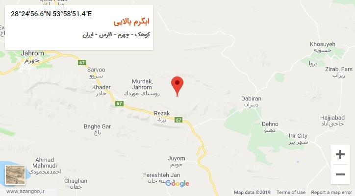 روستای ابگرم بالایی بر روی نقشه