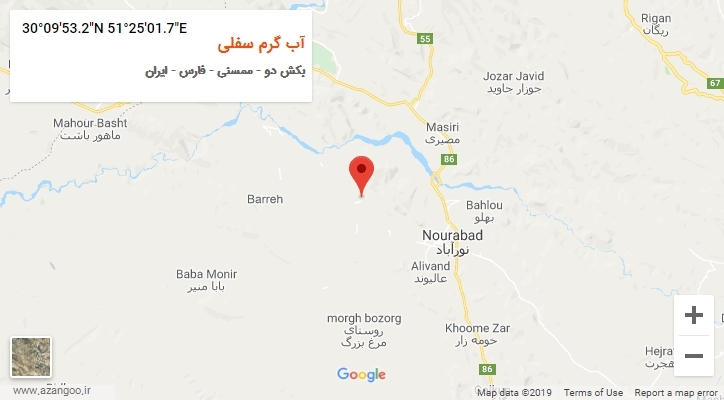 روستای آب گرم سفلی بر روی نقشه