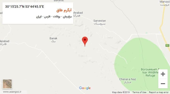 روستای آبگرم طاق بر روی نقشه