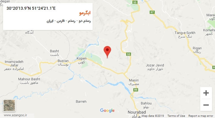 روستای ابگرمو بر روی نقشه