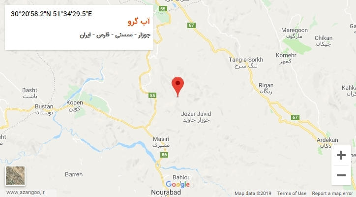 روستای آب گرو بر روی نقشه