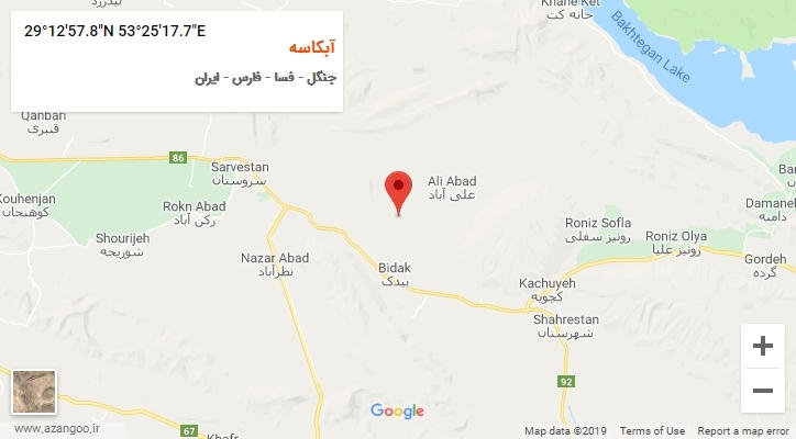 روستای آبکاسه بر روی نقشه