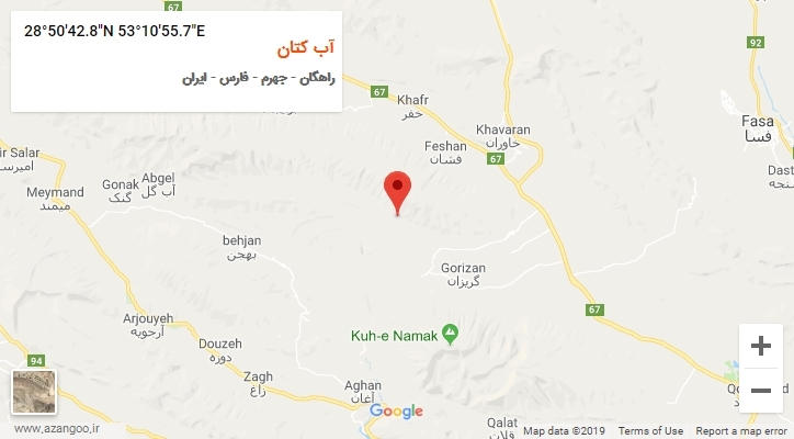 روستای آب کتان بر روی نقشه
