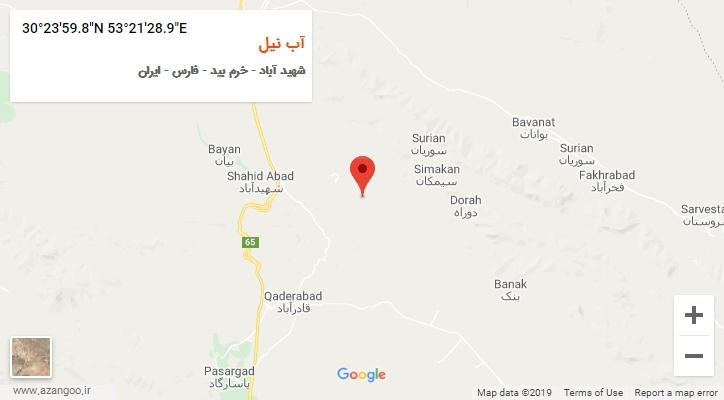روستای آب نیل بر روی نقشه