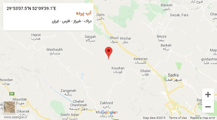 روستای آب پرده بر روی نقشه