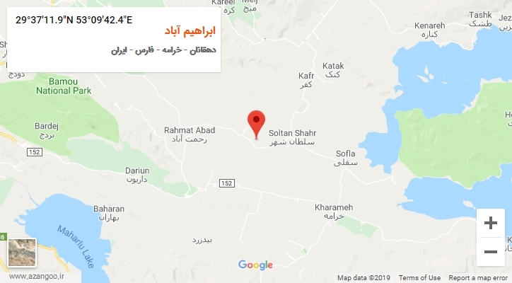 روستای ابراهیم آباد بر روی نقشه