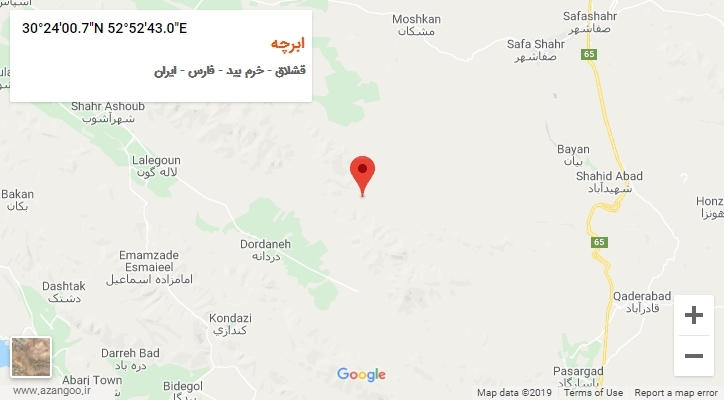 روستای ابرچه بر روی نقشه
