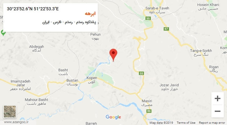 روستای ابرهه بر روی نقشه
