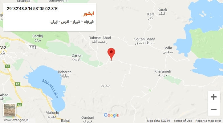 روستای ابشور بر روی نقشه