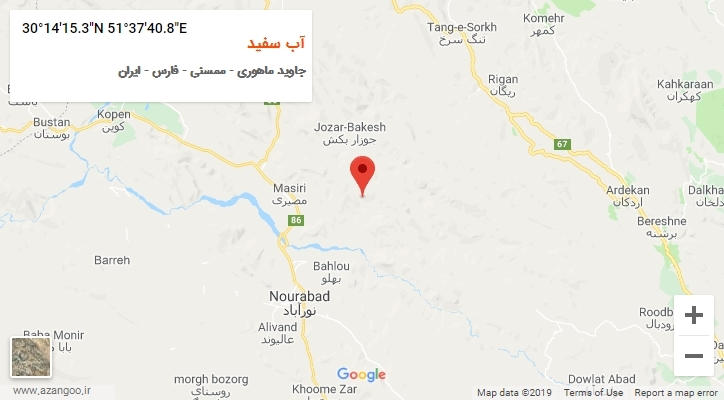روستای آب سفید بر روی نقشه