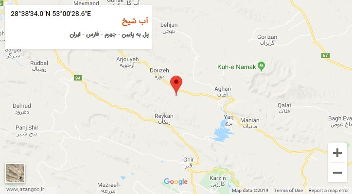 روستای آب شیخ بر روی نقشه