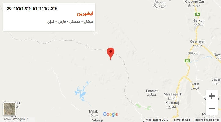 روستای ابشیرین بر روی نقشه