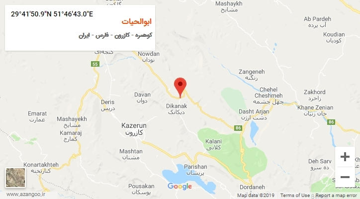 روستای ابوالحیات بر روی نقشه