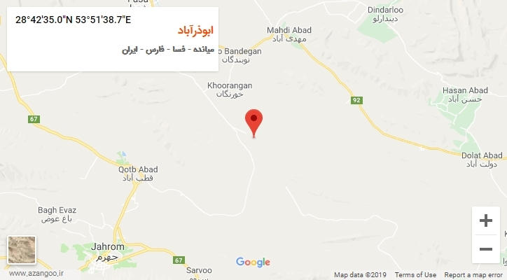 روستای ابوذرآباد بر روی نقشه