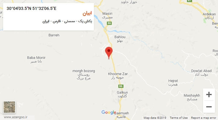 روستای ابیان بر روی نقشه