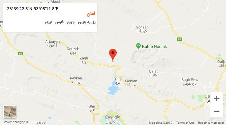 روستای اغان بر روی نقشه
