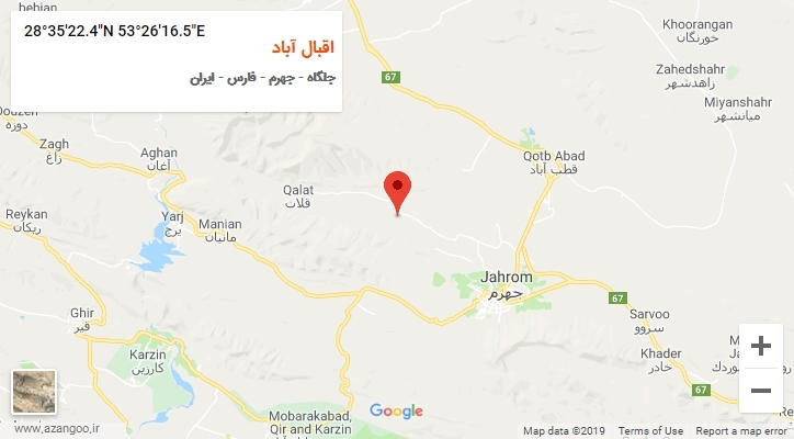 روستای اقبال آباد بر روی نقشه