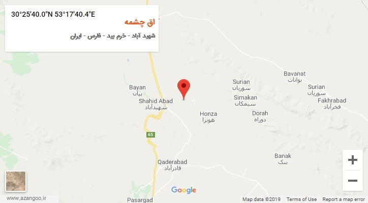 روستای اق چشمه بر روی نقشه