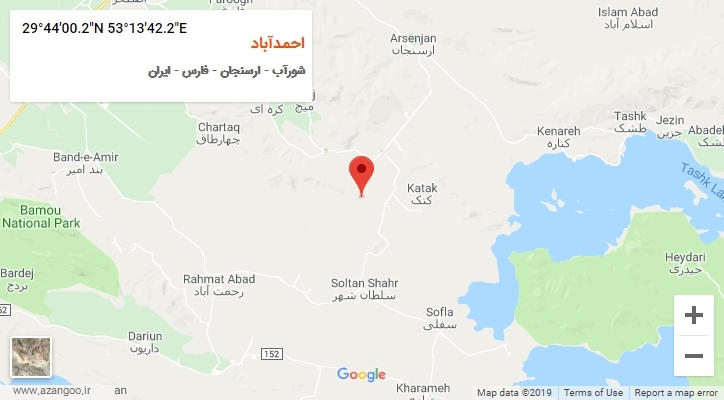 روستای احمدآباد بر روی نقشه