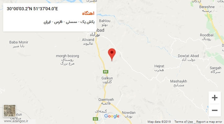 روستای اهنگاه بر روی نقشه