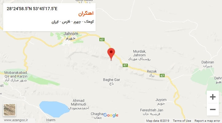 روستای اهنگران بر روی نقشه