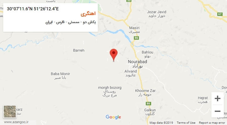 روستای اهنگری بر روی نقشه