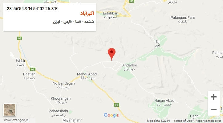روستای اکبرآباد بر روی نقشه