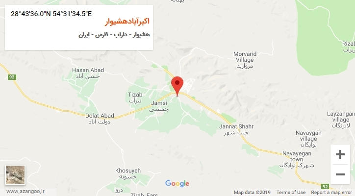 روستای اکبرآبادهشیوار بر روی نقشه