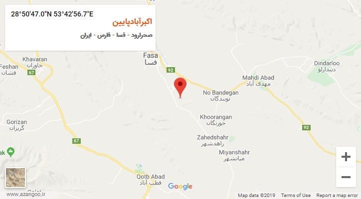 روستای اکبرآبادپایین بر روی نقشه