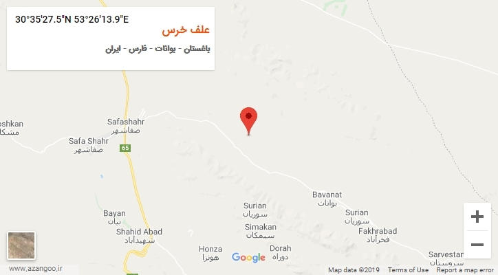 روستای علف خرس بر روی نقشه