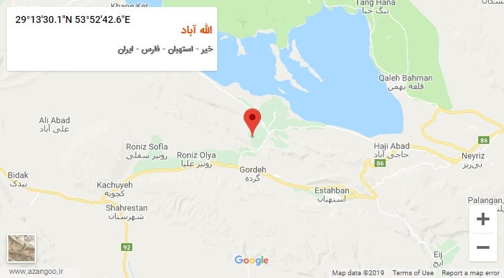 روستای الله آباد بر روی نقشه