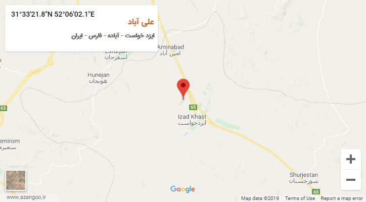 روستای علی آباد بر روی نقشه