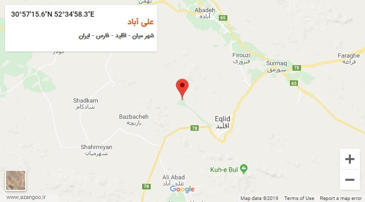روستای علی آباد بر روی نقشه