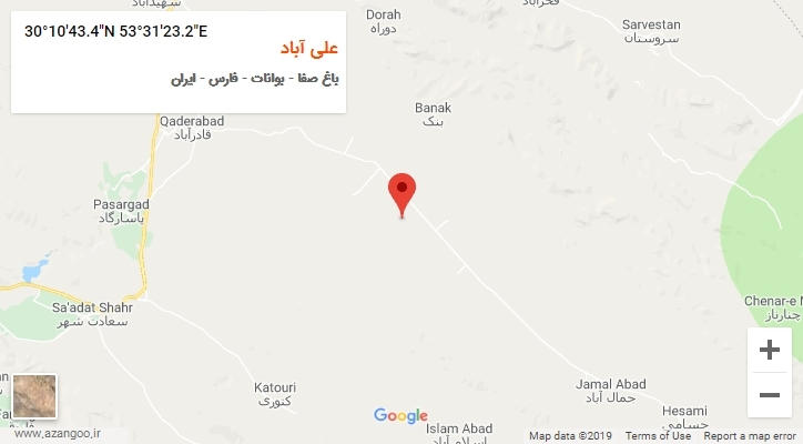 روستای علی آباد بر روی نقشه