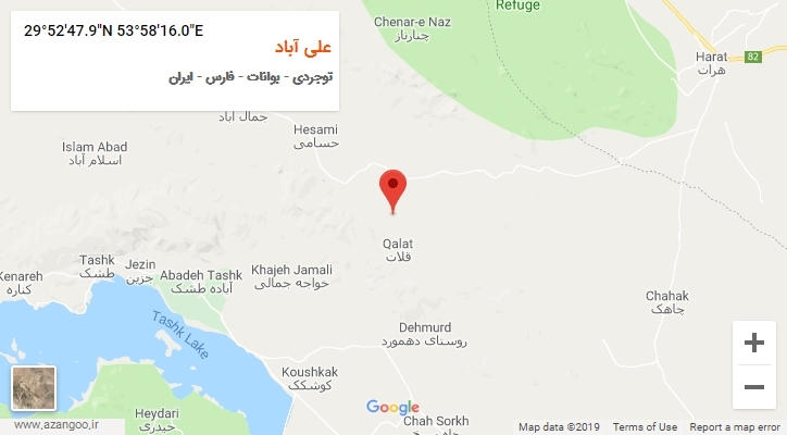 روستای علی آباد بر روی نقشه
