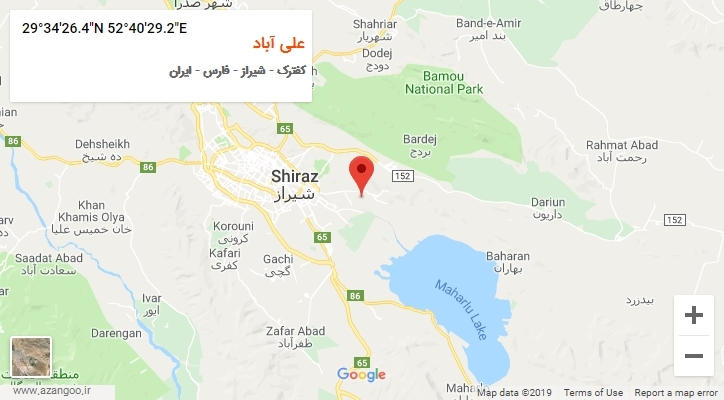 روستای علی آباد بر روی نقشه
