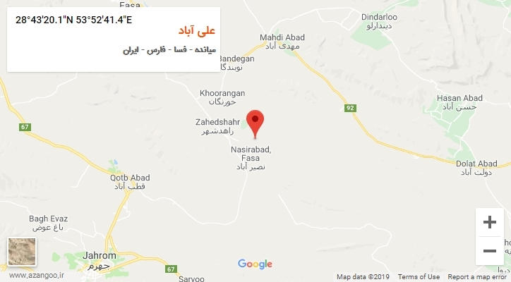 روستای علی آباد بر روی نقشه