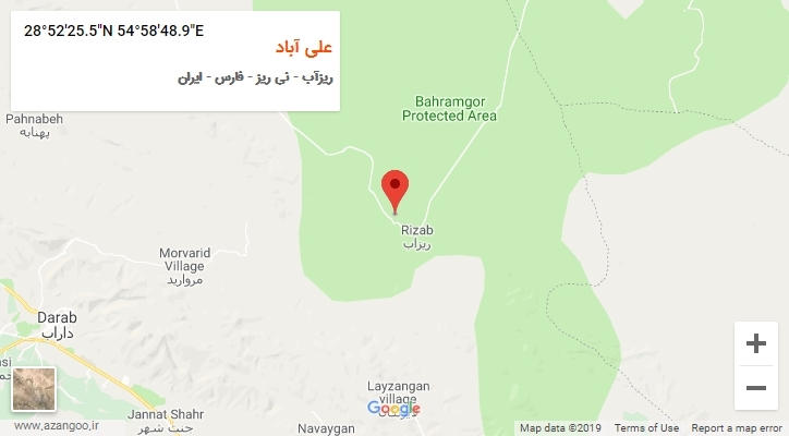 روستای علی آباد بر روی نقشه