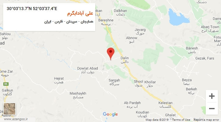 روستای علی آبادابگرم بر روی نقشه