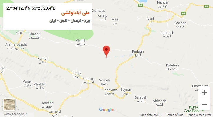 روستای علی آباداوکشی بر روی نقشه