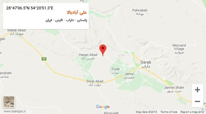 روستای علی آبادبالا بر روی نقشه
