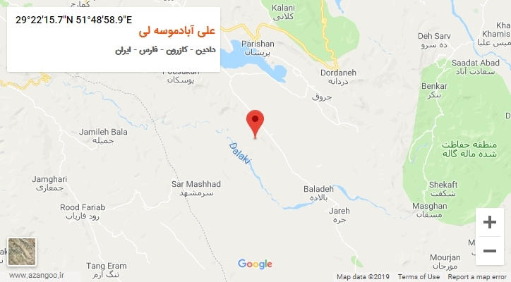روستای علی آبادموسه لی بر روی نقشه